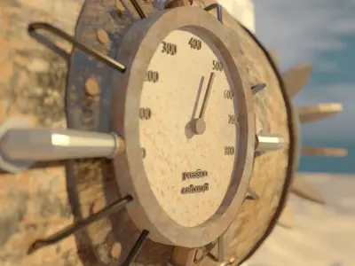 Steampunk style zeppelin with ship 3D model