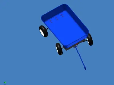 4 wheeled heavy duty tilt trailer Free 3D model