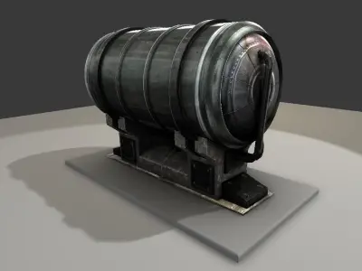 Metal Water Tank Low-poly 3D model