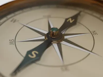 Old Compass 3d Model 3D model