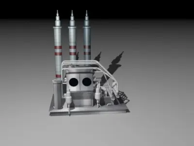 Oil Refinerie 3D model