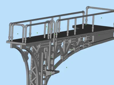 Double Track Cantilever signal bridge for scale model trains 3D print model