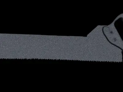 Handsaw High Poly old saw with wooden handle 3D model