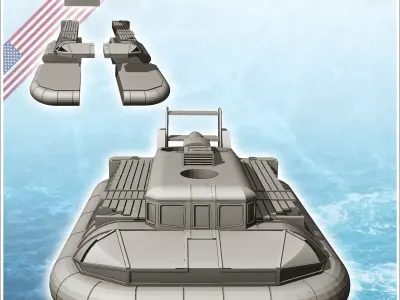 Patrol Air Cushion Vehicle PACV hovercraft - Modern WW2 WW1 Worl 3D print model