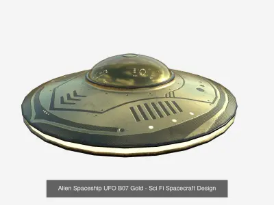 10 Alien Spaceships UFO Collection G Gold - Spacecraft Design 3D Model Pack