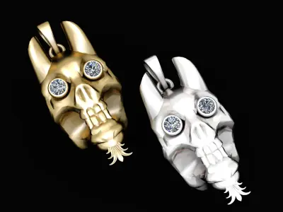 HUMAN SKULL HEAD PENDANT 3D PRINTABLE MODEL  3D print model