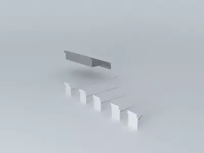 hooks and shelf canaletado panel Free 3D model