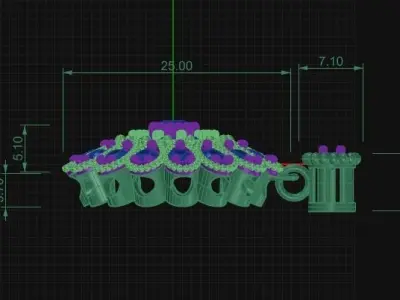 antique style arabesque piece 3D model