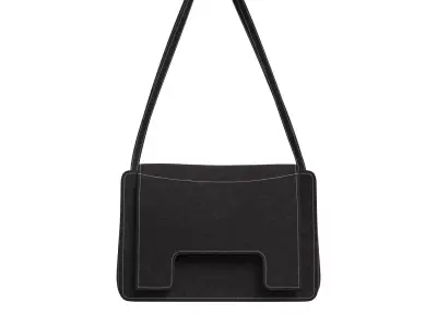 Black Leather Shoulder Bag 3D model