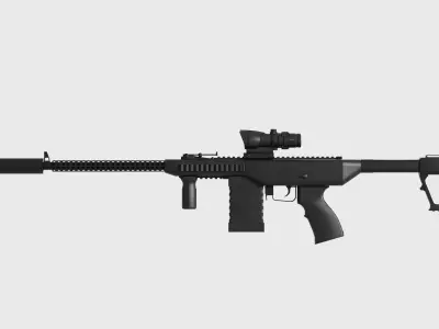  Hunting Rifle 22lr 3 options 3D model