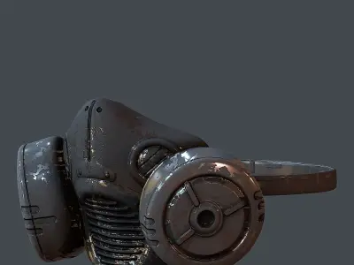 Gas mask helmet 3d model scifi  Low-poly 3D model 10