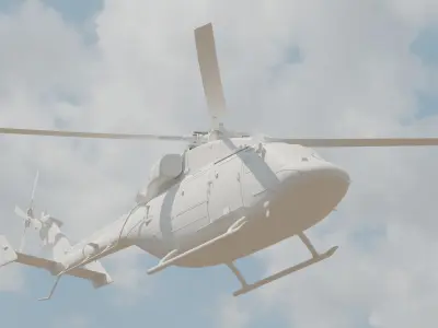 helicopter Low-poly 3D model by 2dollars