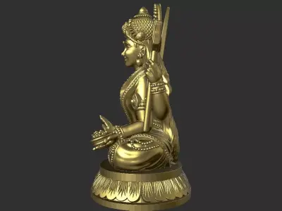 Parvathy devi mata murti high definition stl file 3D print model