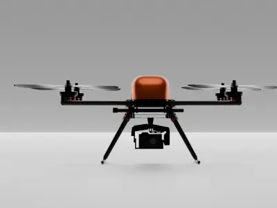 3d animation of a geolocation copter Low-poly 3D model