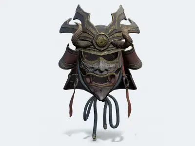 Samurai Helmet Low-poly 3D model purchase