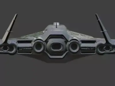 Realistic Sci Fi Stealth Fighter 3D Model Low-poly 3D model
