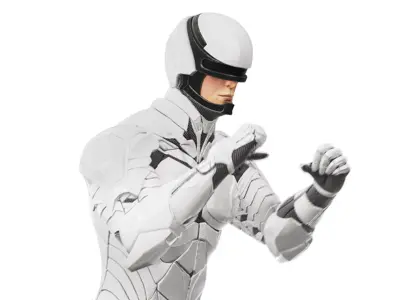 Sci-Fi Soldier White Suit Rigged 3D model