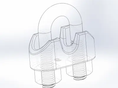 Wire rope clip stainless steel 3D model