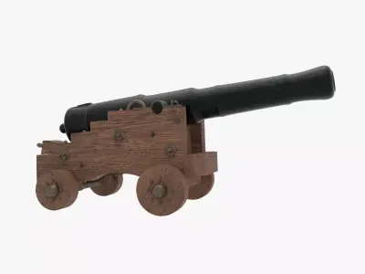 Old Naval Cannon 3D model