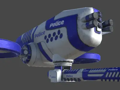 Futuristic Police Drone 03 - Unity Game Ready Asset Low-poly 3D model