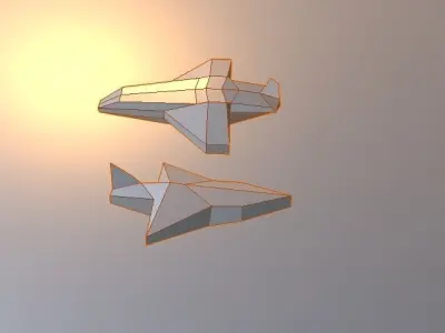 MEGA LOW poly airplane Low-poly 3D model