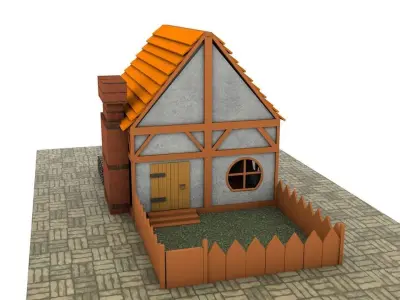 Simple medieval house Free 3D model