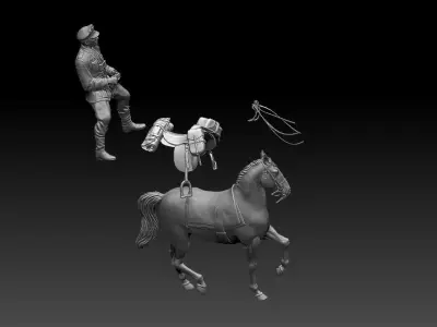  German officer  rider 3D print model