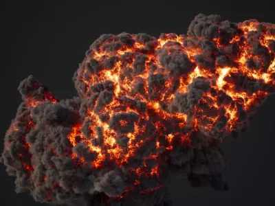Animated Gasoline Explosion 5 3D model