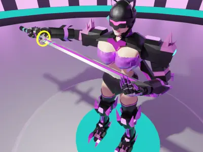Pink Robot X 3D model