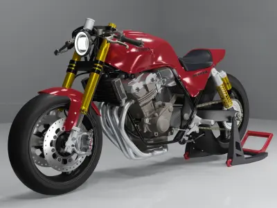 HONDA CB400 CAFE RACER CUSTEM Low-poly 3D model