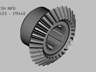 Gear Pack 4 Gears Module 2 30 Teeth Spur Helical Bevel Worm 3D model