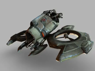 Science fiction aircraft unknown future fighter aircraft 3D model