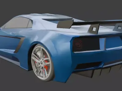 Racing car low poly Low-poly 3D model