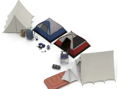 Camping Equipment 3D Models Collection 3D model