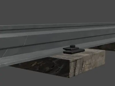 Rieles railroad track Free 3D model