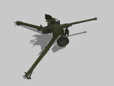 pdr AT Gun 6 MK IV Low-poly 3D model