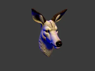 Animal Head Low-poly 3D model 13