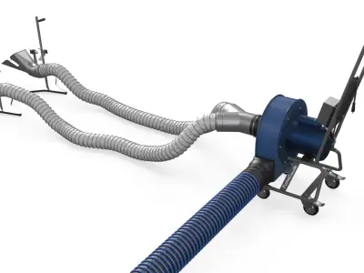 Automotive Blue Exhaust Ventilation System 3D model