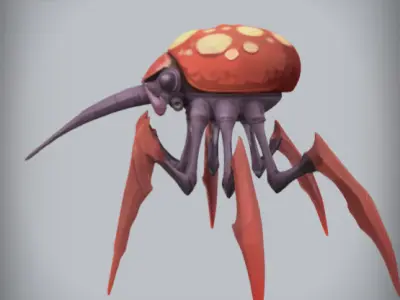 Micofang Fungal Predator Stylize Mushroom Creature Free low-poly 3D model