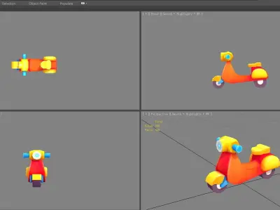 Cartoon scooter toy Low-poly 3D model