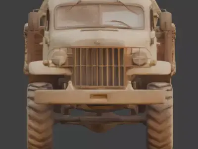 Frontier Desert Transport Truck 3d Low-poly 3D model