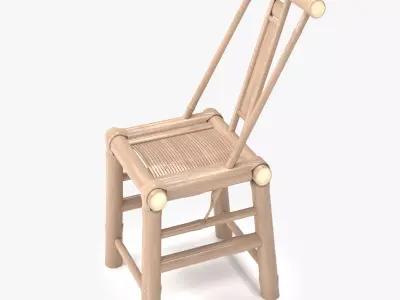 ANTIQUE BAMBOO CHAIR Low-poly 3D model