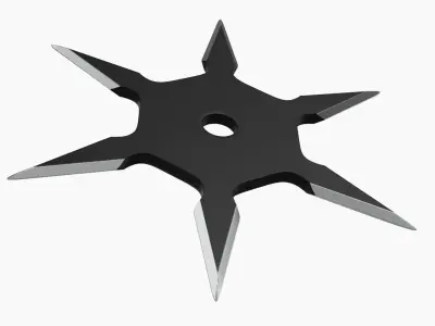 Shuriken ninja throwing knife 07 3D model