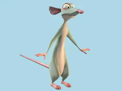 Rat cartoon chooha rat Low-poly 3D model