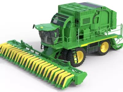 John Deere CS770 Cotton Stripper Low-poly 3D model