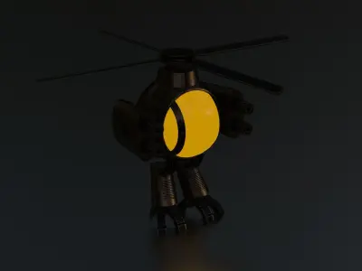 HeliCop robot helicopter Low-poly 3D model