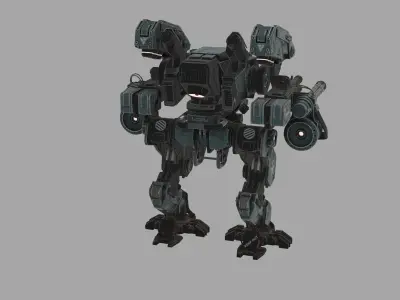 Heavy Combat Mech  SciFi Military Robot 3D Model 3D model