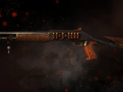 Custom Benelli M4 Tactical Shotgun Low-poly 3D model