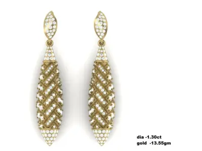 Women Diamond Earrings 3D print model
