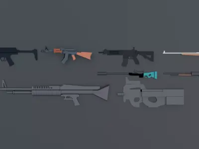 3d low poly guns Free low-poly 3D model